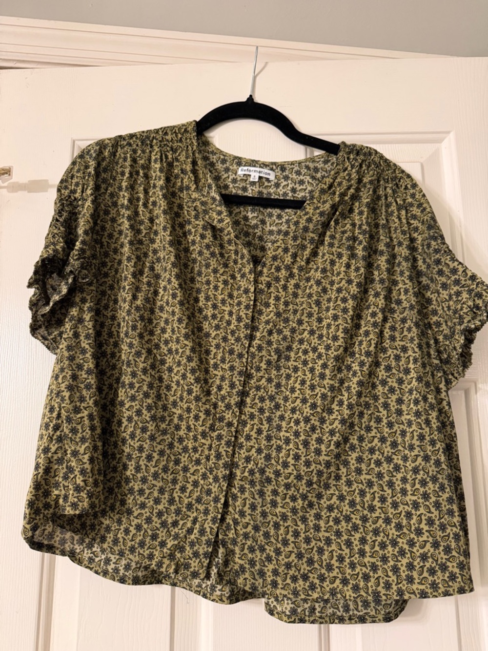 Reformation Button Front Blouse